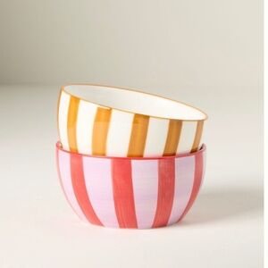 Anthropologie Here’s How Striped Bella Dipping bowls set of 2
